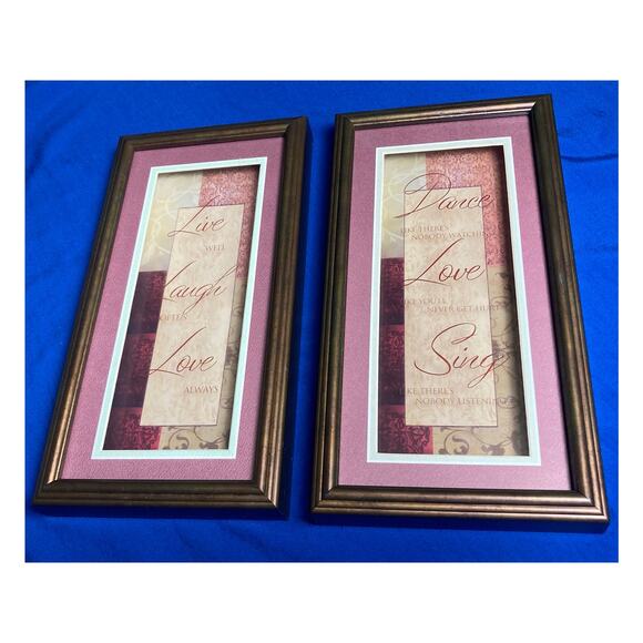 Wall Art 3D Shadow Box Affect Framed Live Laugh Love Dance Sing (2) 11" Tall - Picture 4 of 9